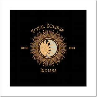 2024 Total Solar Eclipse State Indiana April 8 2024 Posters and Art